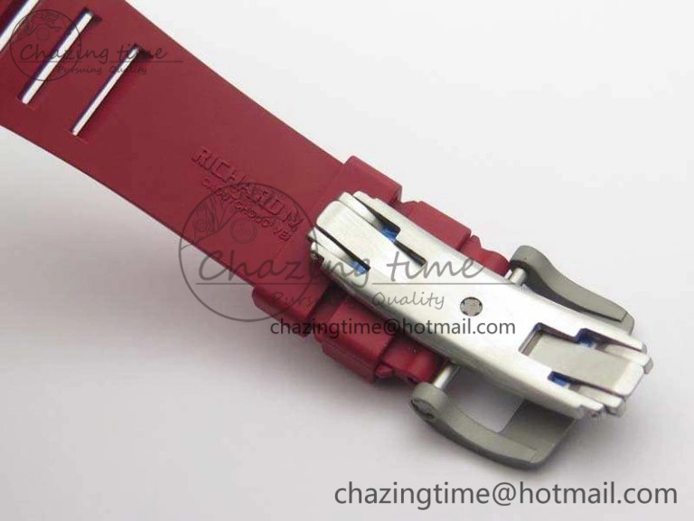 RM055 Forged Carbon Case KVF Best Edition Skeleton Dial Red Crown On Rubber Strap MIYOTA Unique 9533