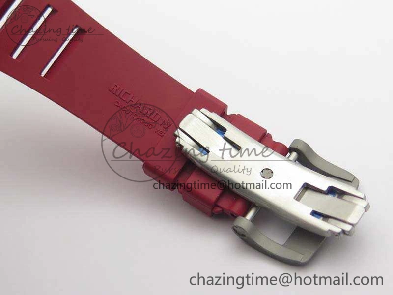 RM055 Forged Carbon Case KVF Best Edition Skeleton Dial Red Crown On Rubber Strap MIYOTA Unique 9533