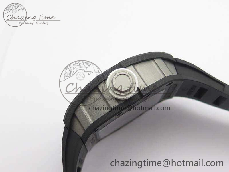 OnTrend RM055 Forged Carbon Case KVF Best Edition Skeleton Dial White Inner Bezel On Rubber Strap MIYOTA 9541