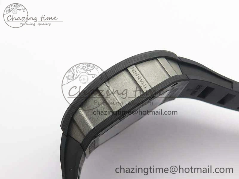 OnTrend RM055 Forged Carbon Case KVF Best Edition Skeleton Dial White Inner Bezel On Rubber Strap MIYOTA 9541