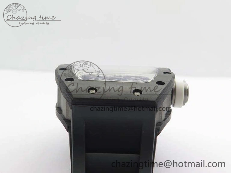 OnTrend RM055 Forged Carbon Case KVF Best Edition Skeleton Dial White Inner Bezel On Rubber Strap MIYOTA 9541