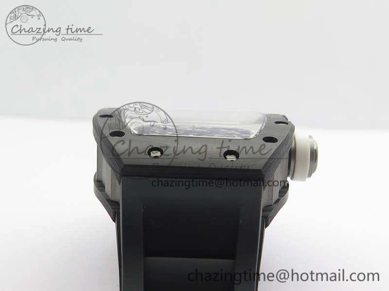 OnTrend RM055 Forged Carbon Case KVF Best Edition Skeleton Dial White Inner Bezel On Rubber Strap MIYOTA 9541