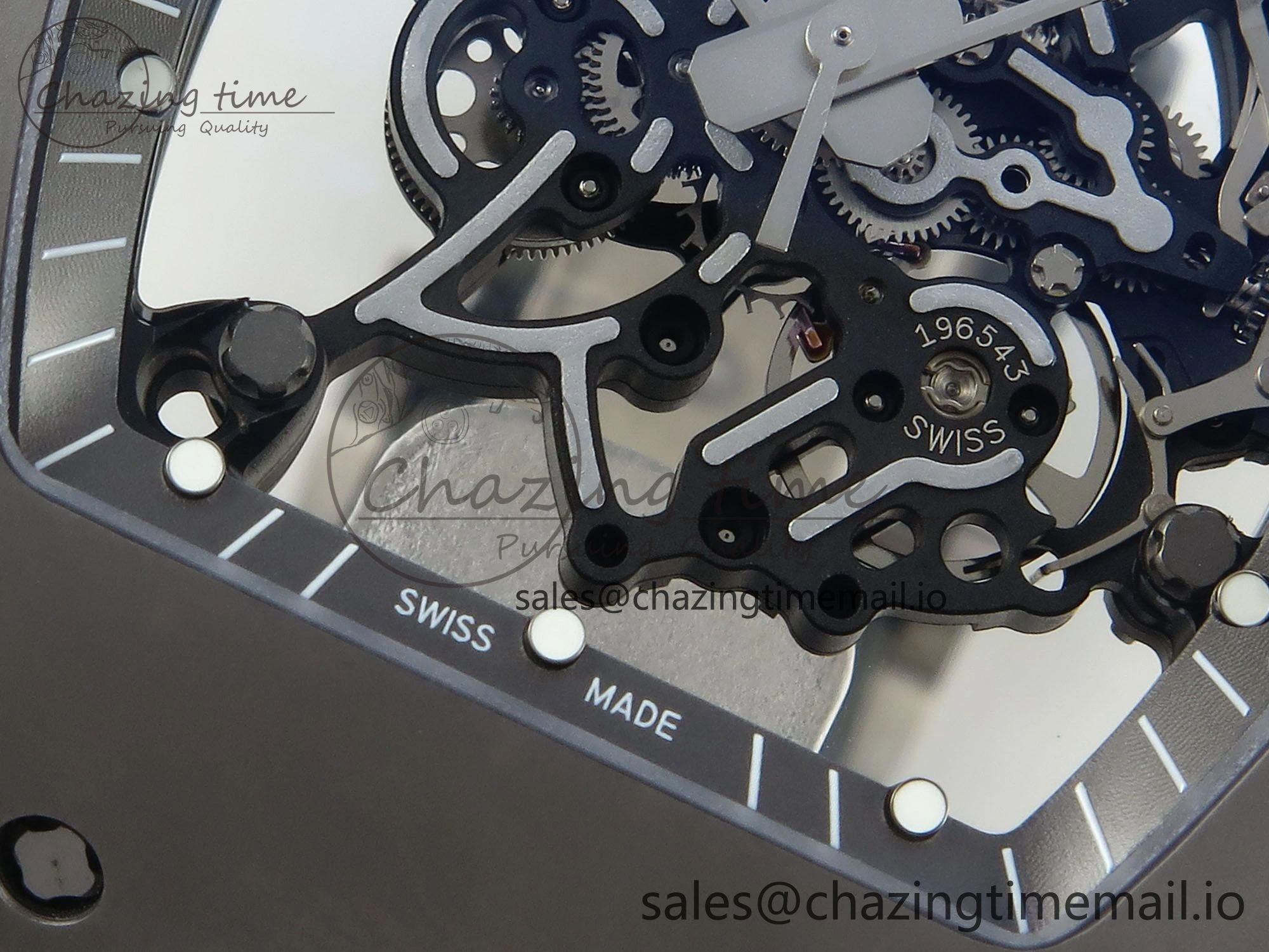 Sleek RM055 Gray Ceramic ZF 1:1 Best Edition on Gray Shark Rubber Strap RMUL2 Super Clone 9185