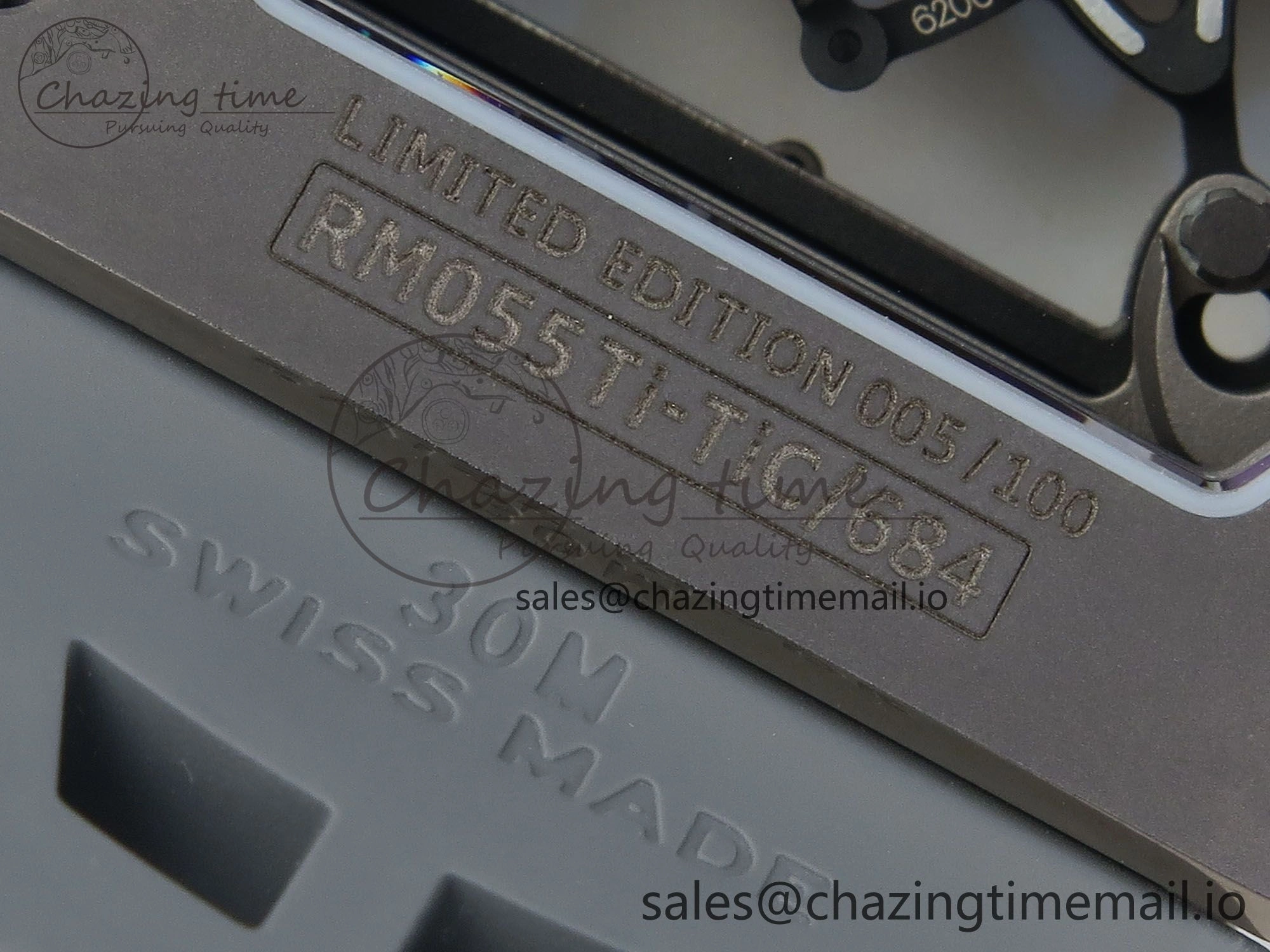 Sleek RM055 Gray Ceramic ZF 1:1 Best Edition on Gray Shark Rubber Strap RMUL2 Super Clone 9185