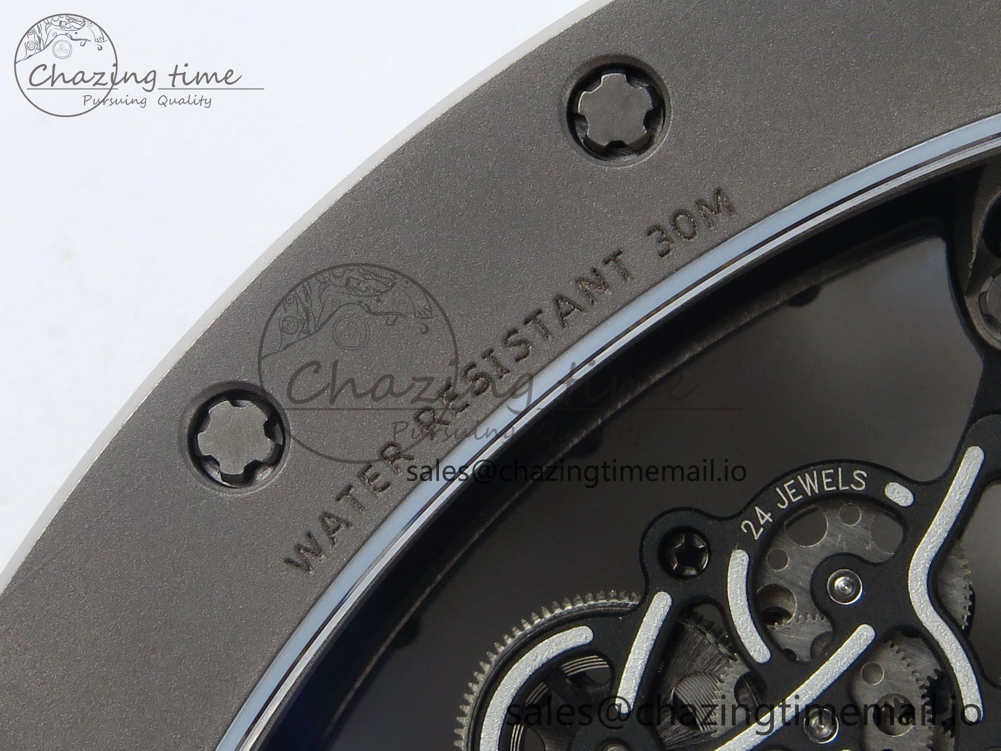 Sleek RM055 Gray Ceramic ZF 1:1 Best Edition on Gray Shark Rubber Strap RMUL2 Super Clone 9185