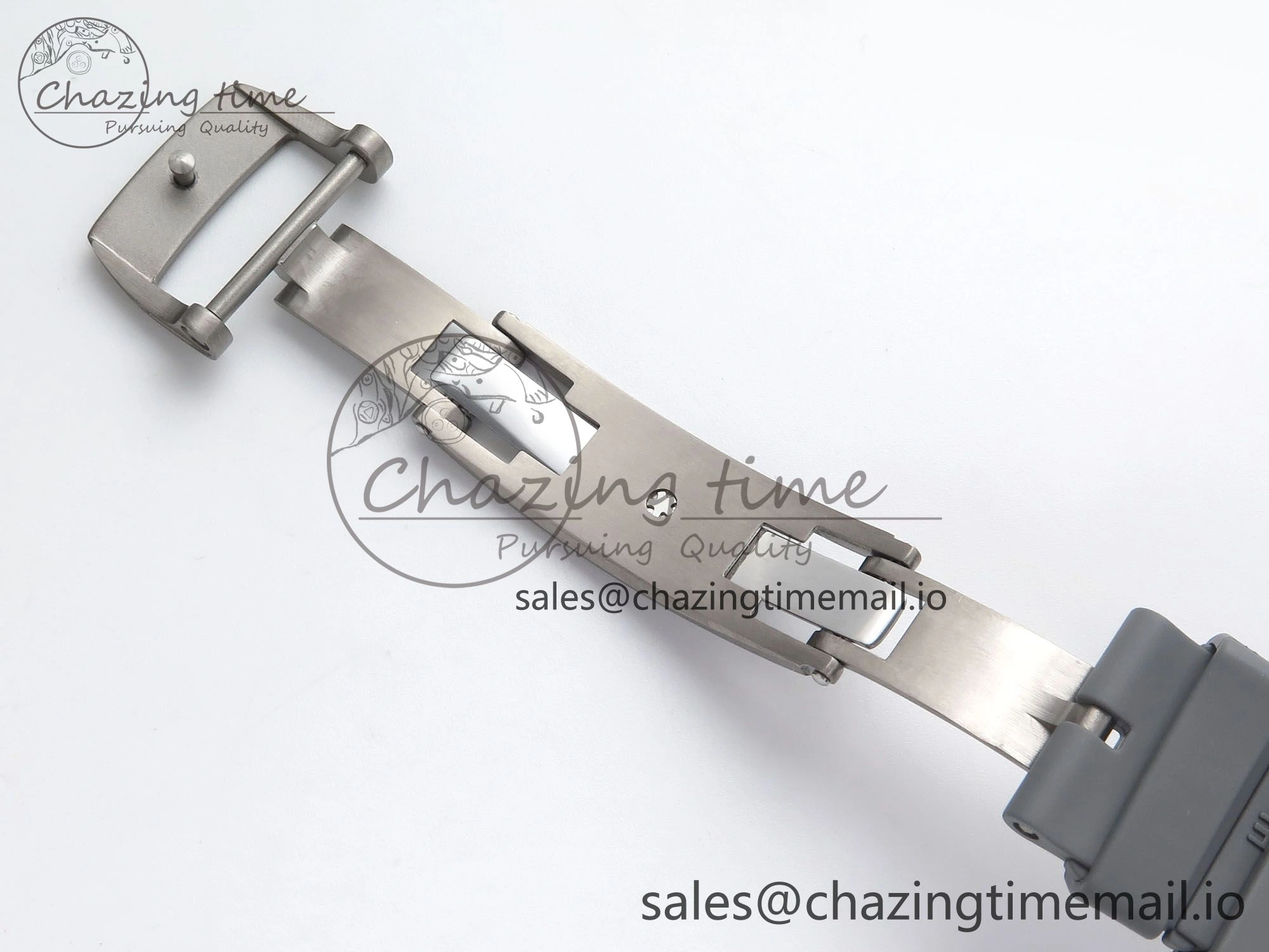 Sleek RM055 Gray Ceramic ZF 1:1 Best Edition on Gray Shark Rubber Strap RMUL2 Super Clone 9185
