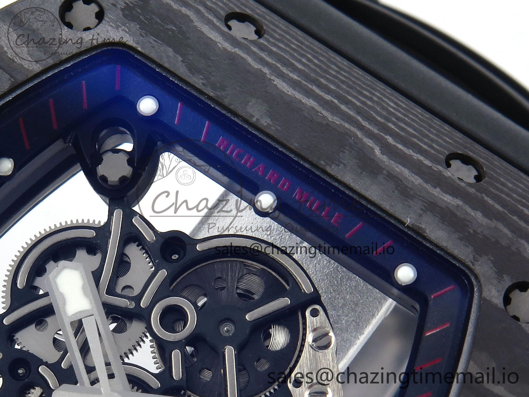 Sophisticated RM055 NTPT APSF 1:1 Best Edition Black Bezel Black Crown on Rubber Strap RMUL2 Super Clone 9238