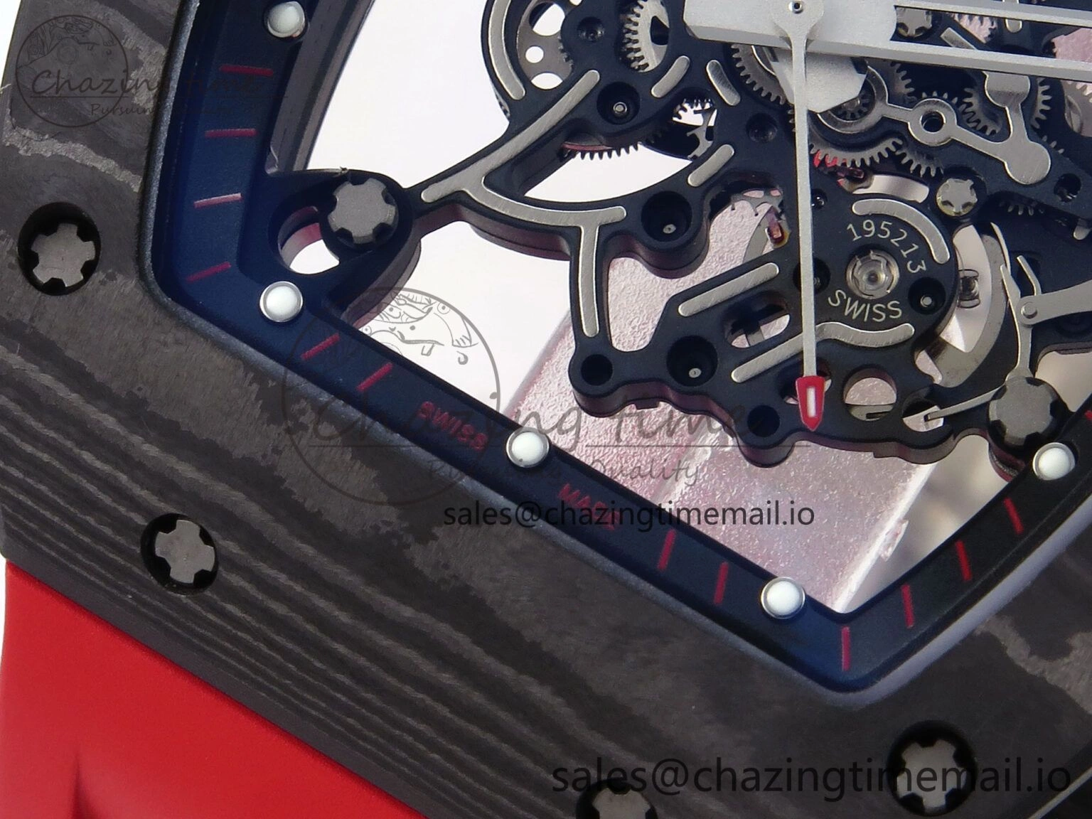 RM055 NTPT APSF 1:1 Best Edition Black Bezel Red Crown on Rubber Strap RMUL2 Super Clone ModernLook 9235