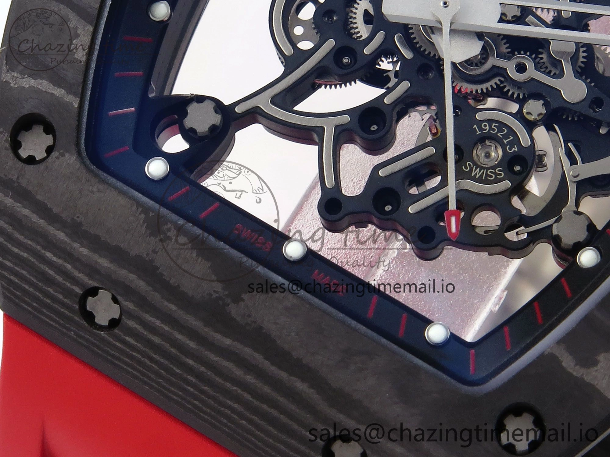 RM055 NTPT APSF 1:1 Best Edition Black Bezel Red Crown on Rubber Strap RMUL2 Super Clone ModernLook 9235