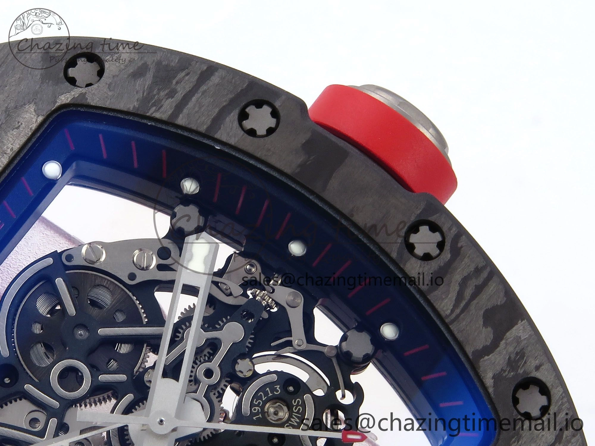 RM055 NTPT APSF 1:1 Best Edition Black Bezel Red Crown on Rubber Strap RMUL2 Super Clone ModernLook 9235