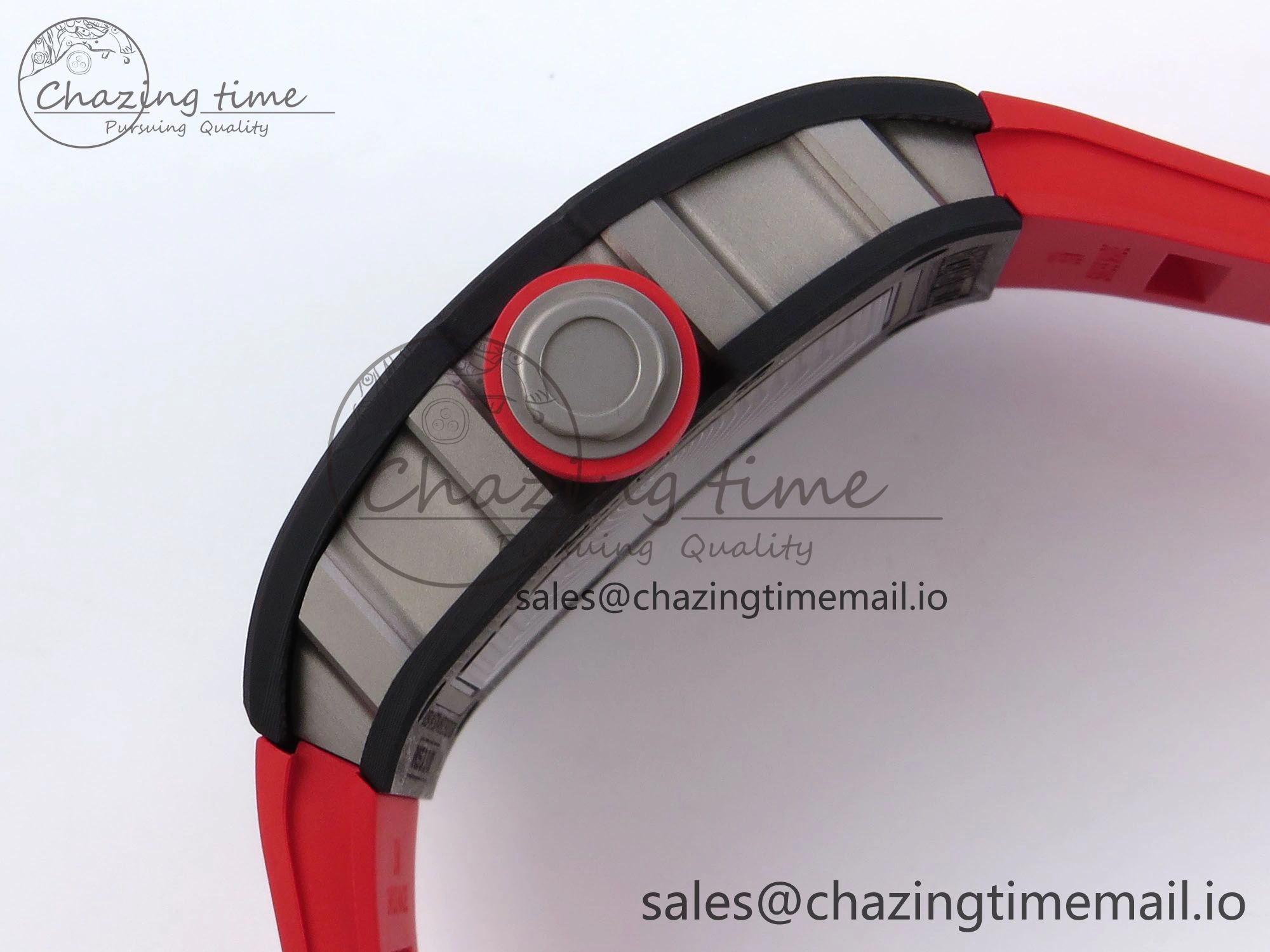 RM055 NTPT APSF 1:1 Best Edition Black Bezel Red Crown on Rubber Strap RMUL2 Super Clone ModernLook 9235