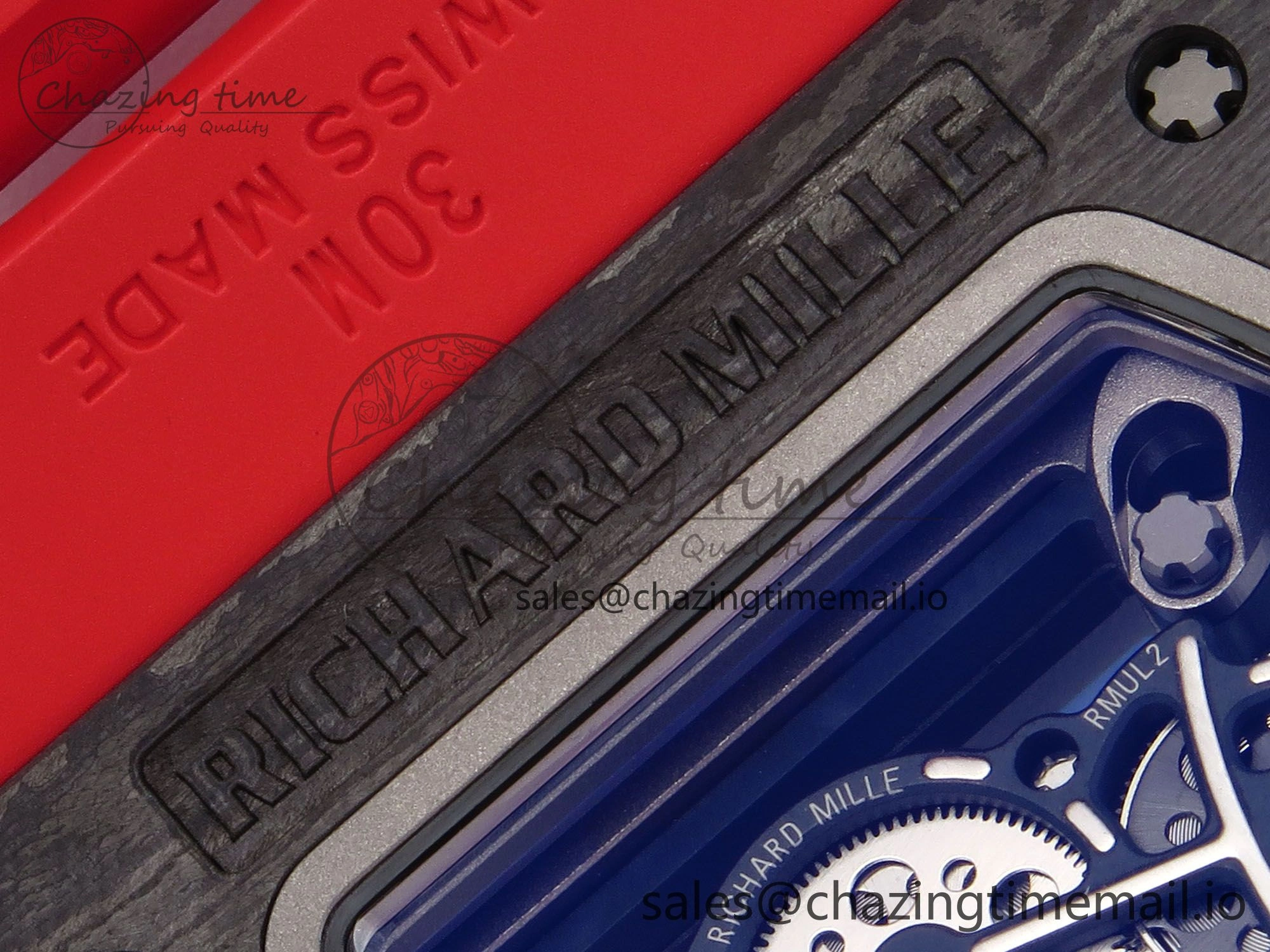 RM055 NTPT APSF 1:1 Best Edition Black Bezel Red Crown on Rubber Strap RMUL2 Super Clone ModernLook 9235