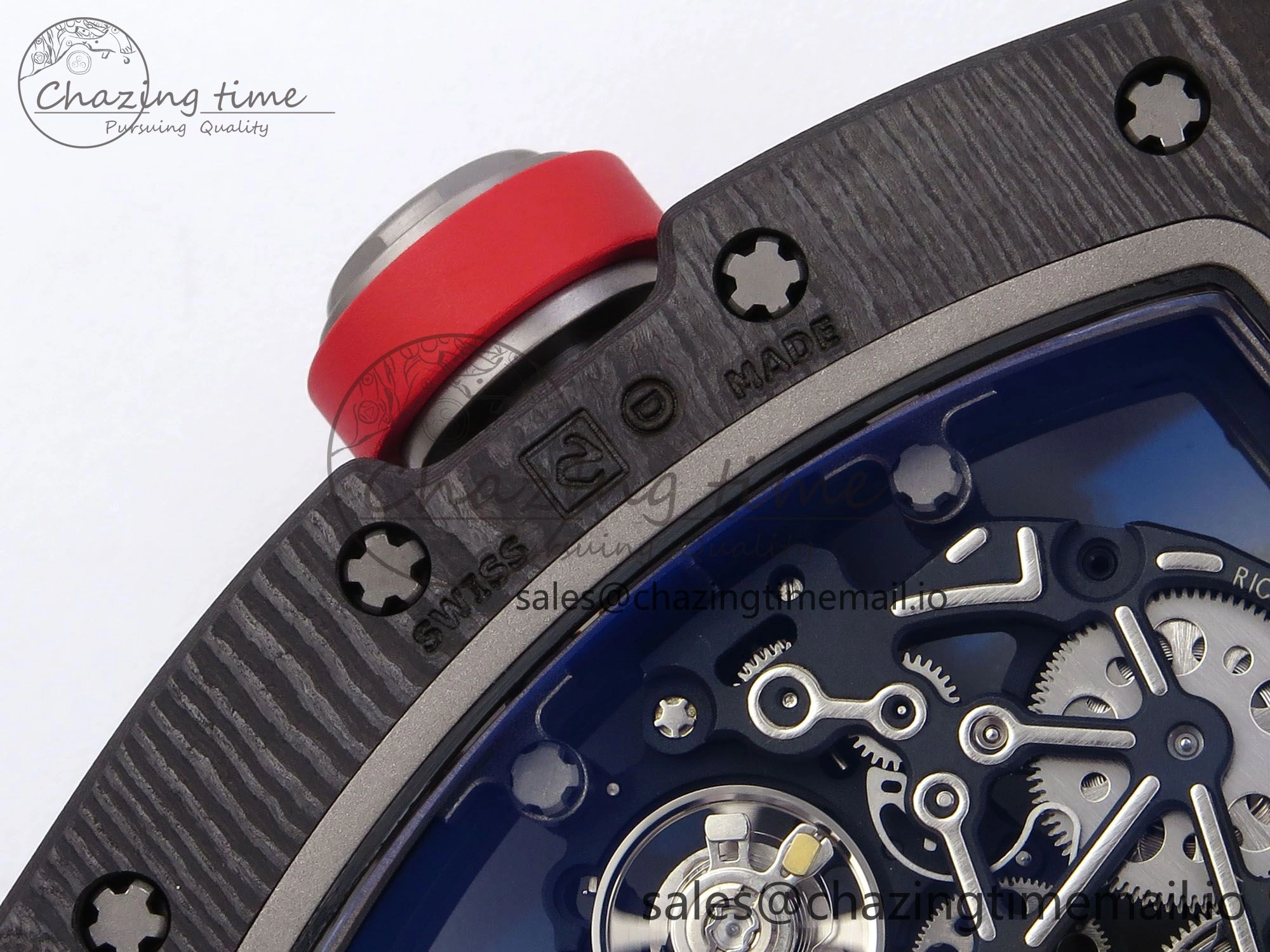 RM055 NTPT APSF 1:1 Best Edition Black Bezel Red Crown on Rubber Strap RMUL2 Super Clone ModernLook 9235