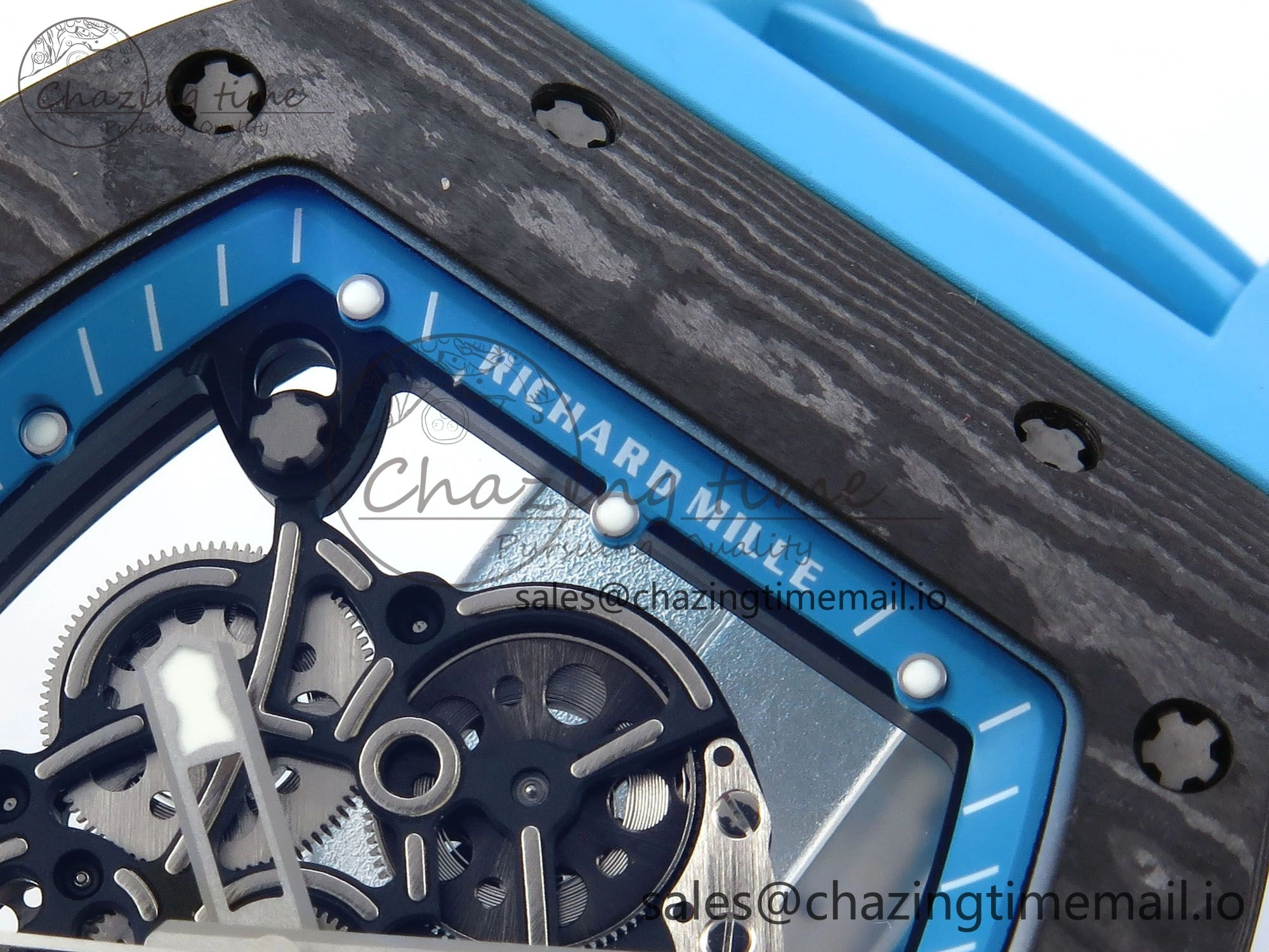 FastDry RM055 NTPT APSF 1:1 Best Edition Blue Bezel Blue Crown on Rubber Strap RMUL2 Super Clone 9230