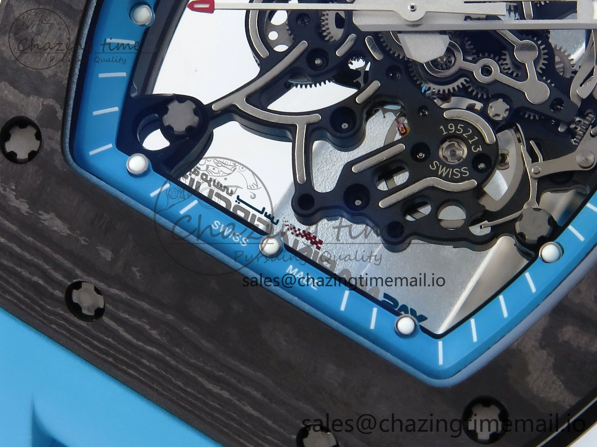 FastDry RM055 NTPT APSF 1:1 Best Edition Blue Bezel Blue Crown on Rubber Strap RMUL2 Super Clone 9230