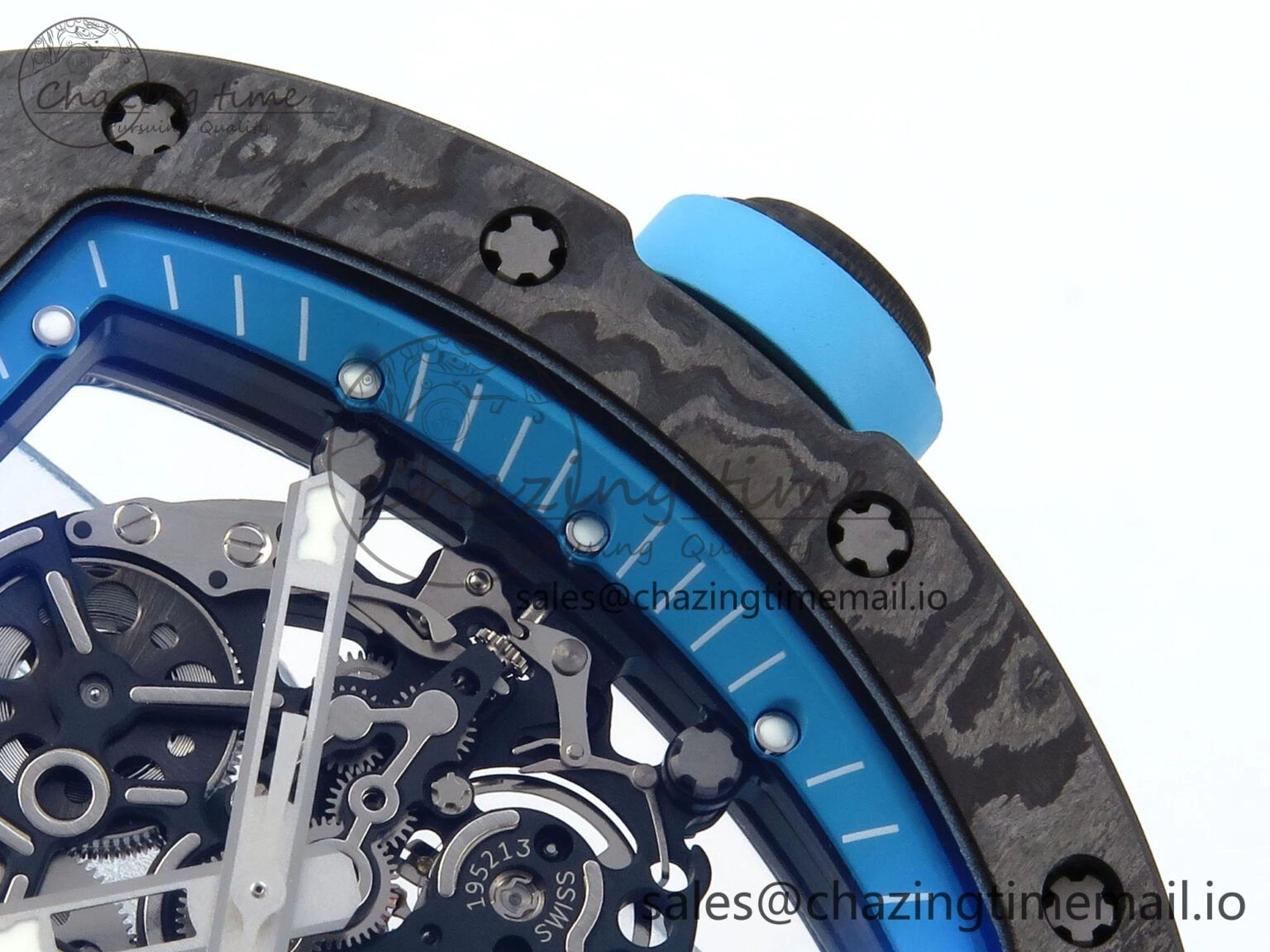 FastDry RM055 NTPT APSF 1:1 Best Edition Blue Bezel Blue Crown on Rubber Strap RMUL2 Super Clone 9230