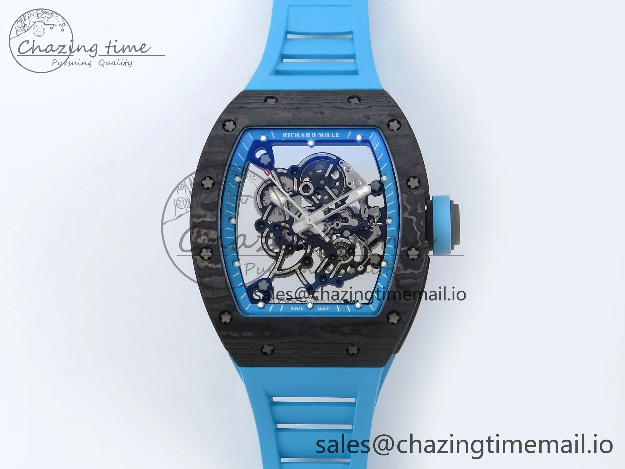 FastDry RM055 NTPT APSF 1:1 Best Edition Blue Bezel Blue Crown on Rubber Strap RMUL2 Super Clone 9230