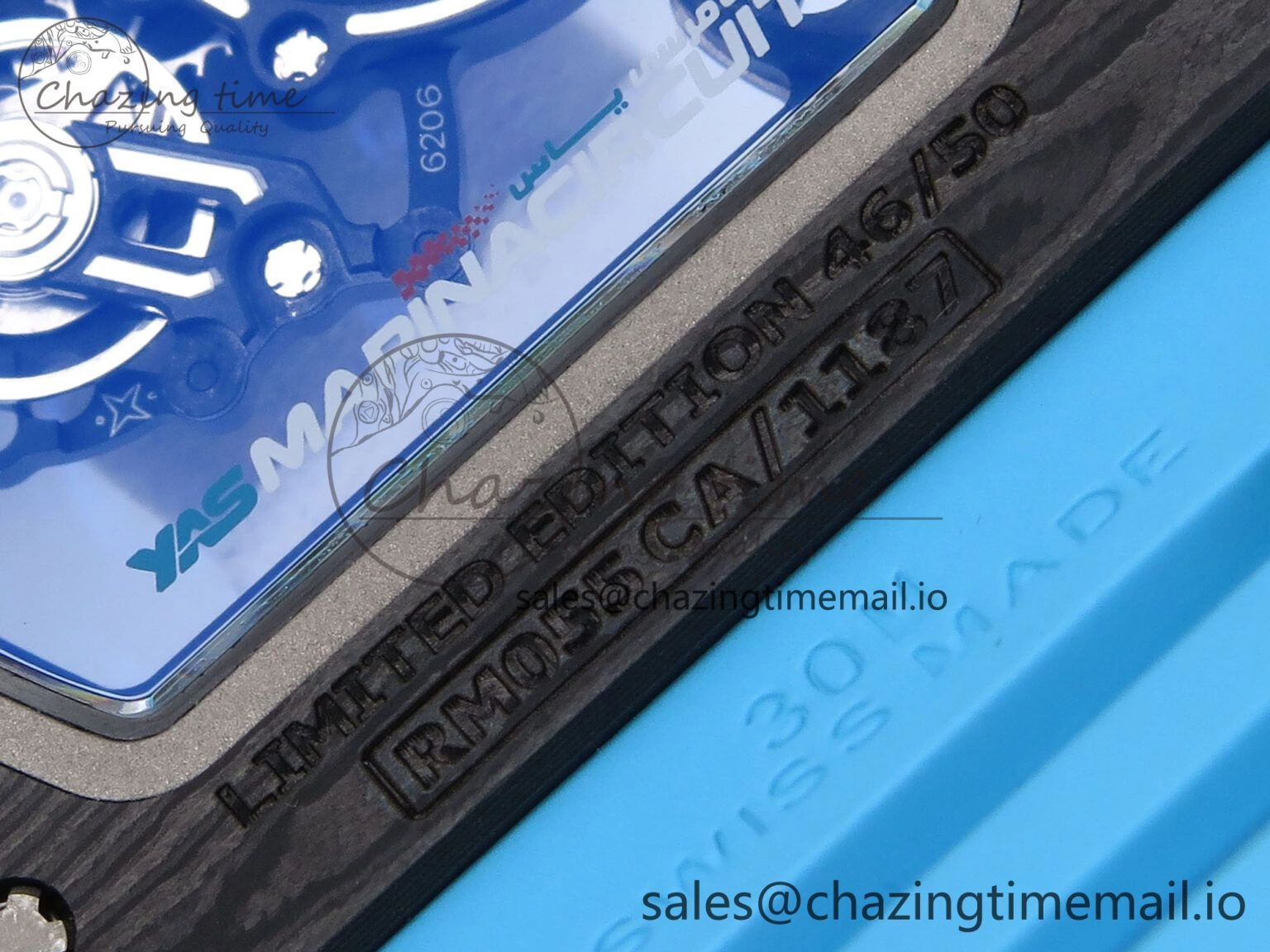 FastDry RM055 NTPT APSF 1:1 Best Edition Blue Bezel Blue Crown on Rubber Strap RMUL2 Super Clone 9230