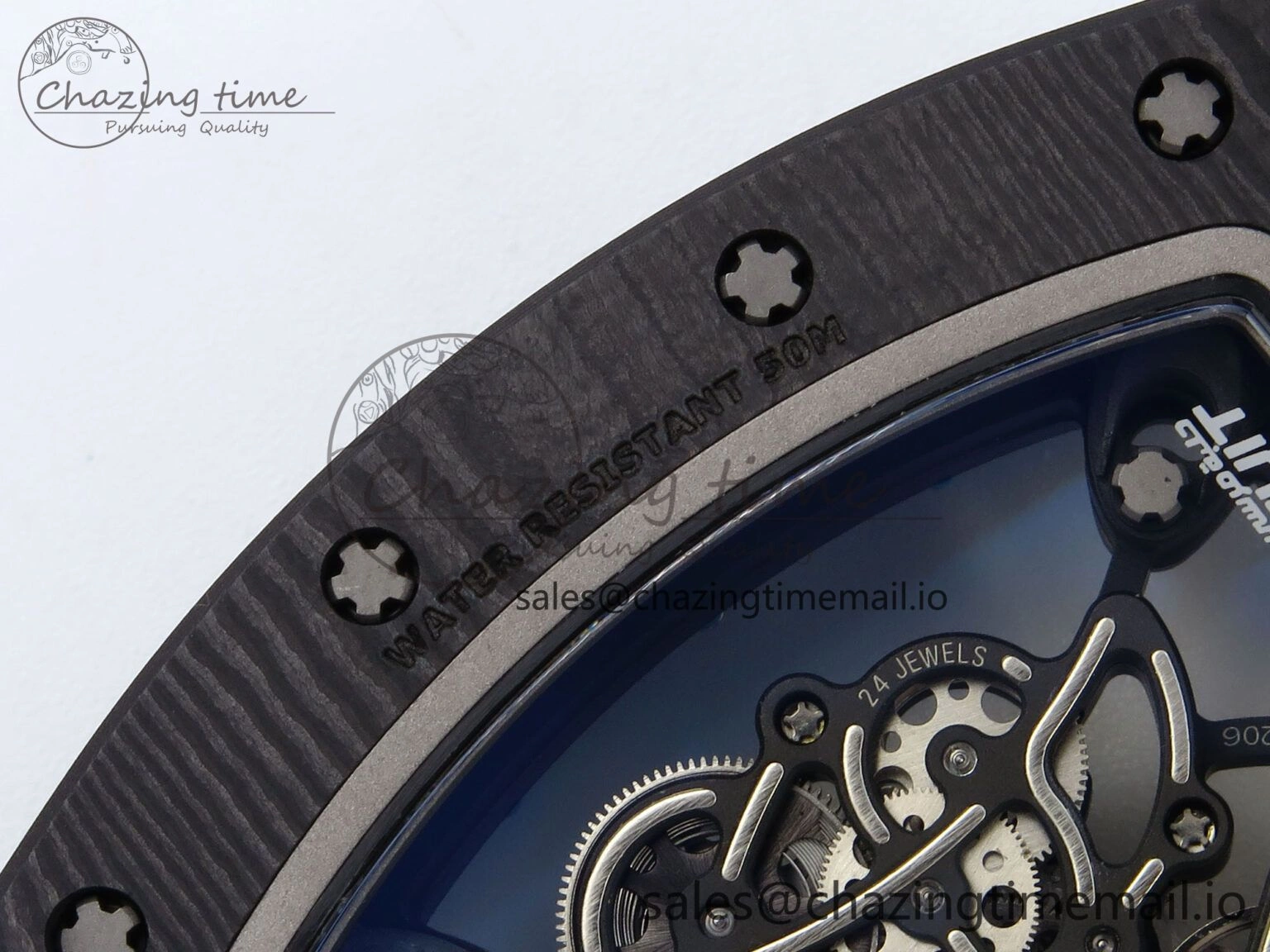 FastDry RM055 NTPT APSF 1:1 Best Edition Blue Bezel Blue Crown on Rubber Strap RMUL2 Super Clone 9230