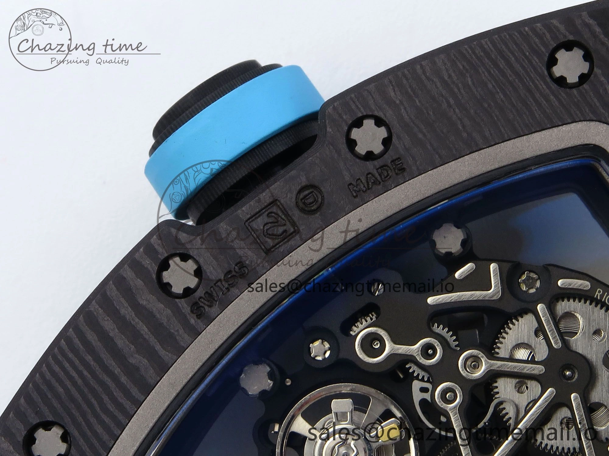 FastDry RM055 NTPT APSF 1:1 Best Edition Blue Bezel Blue Crown on Rubber Strap RMUL2 Super Clone 9230