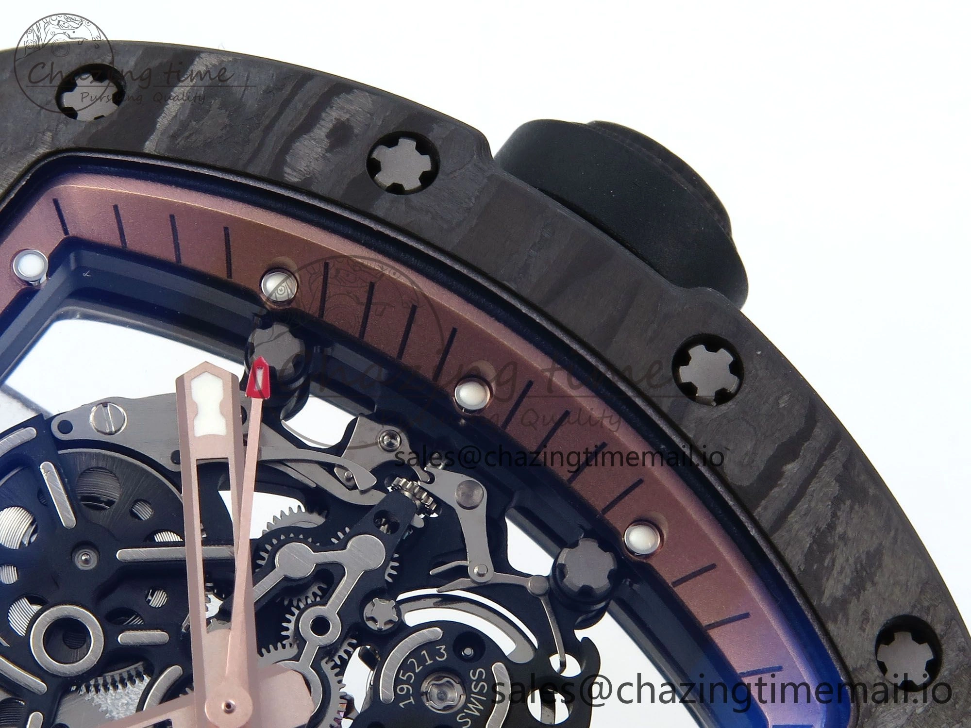 RM055 NTPT APSF 1:1 Best Edition RG Bezel Black Crown on Rubber Strap RMUL2 Super Clone FastDry 9232