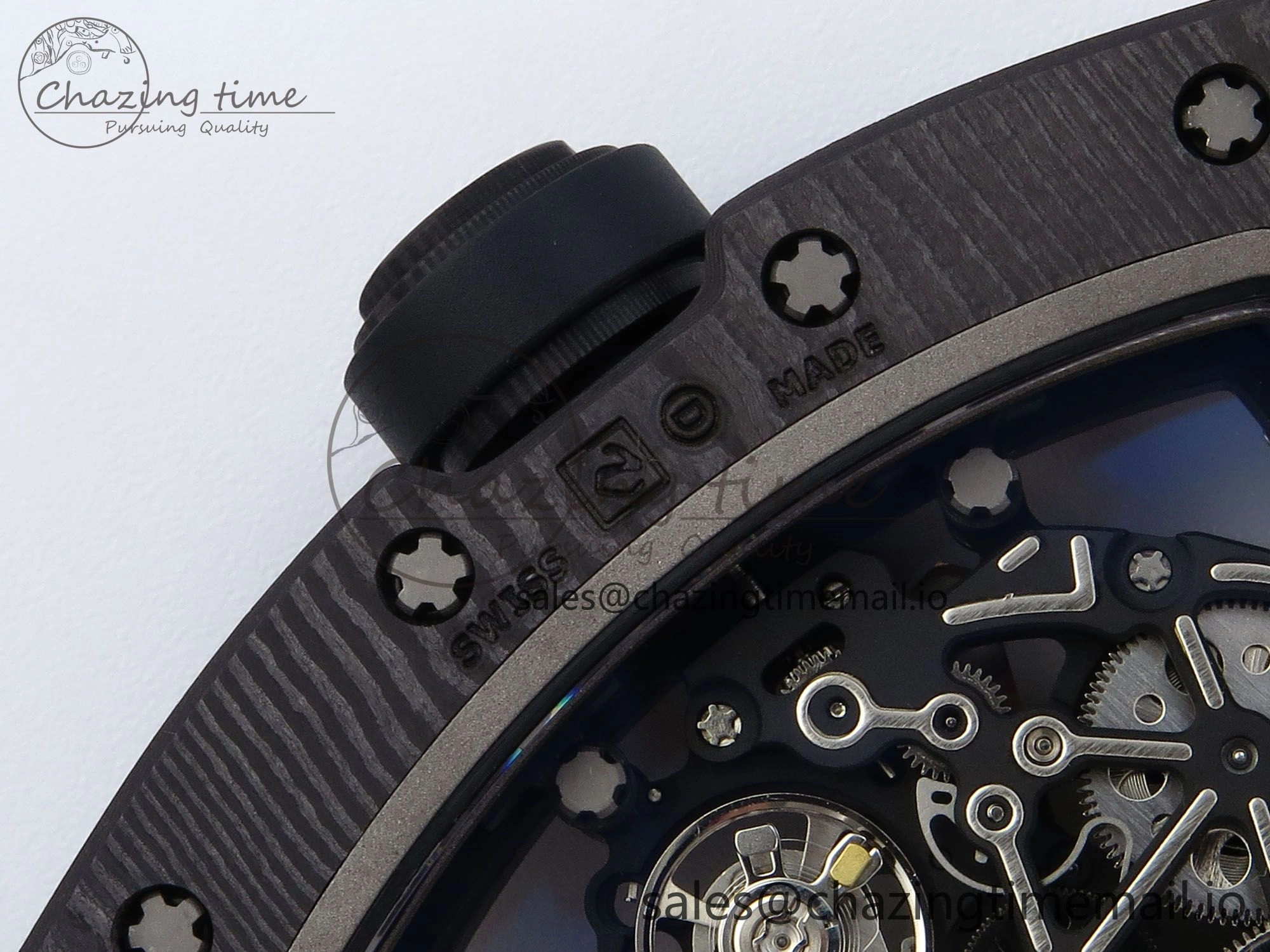 RM055 NTPT APSF 1:1 Best Edition RG Bezel Black Crown on Rubber Strap RMUL2 Super Clone FastDry 9232