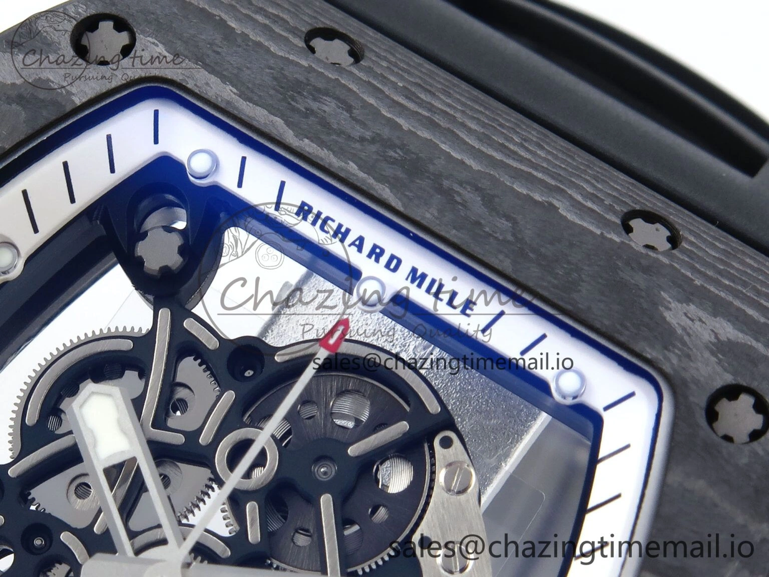 Colorful RM055 NTPT APSF 1:1 Best Edition White Bezel Black Crown on Rubber Strap RMUL2 Super Clone 9239