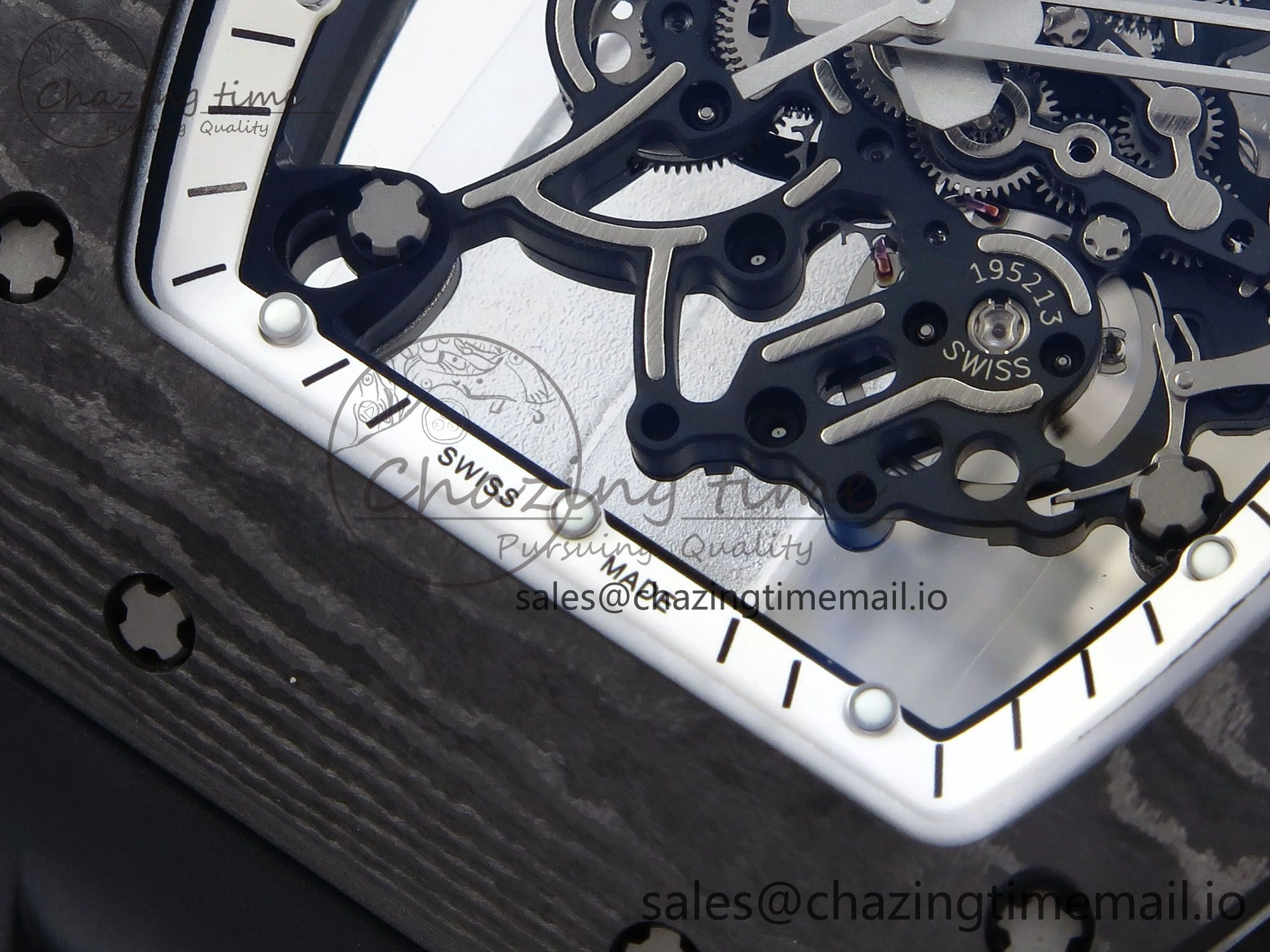 Colorful RM055 NTPT APSF 1:1 Best Edition White Bezel Black Crown on Rubber Strap RMUL2 Super Clone 9239