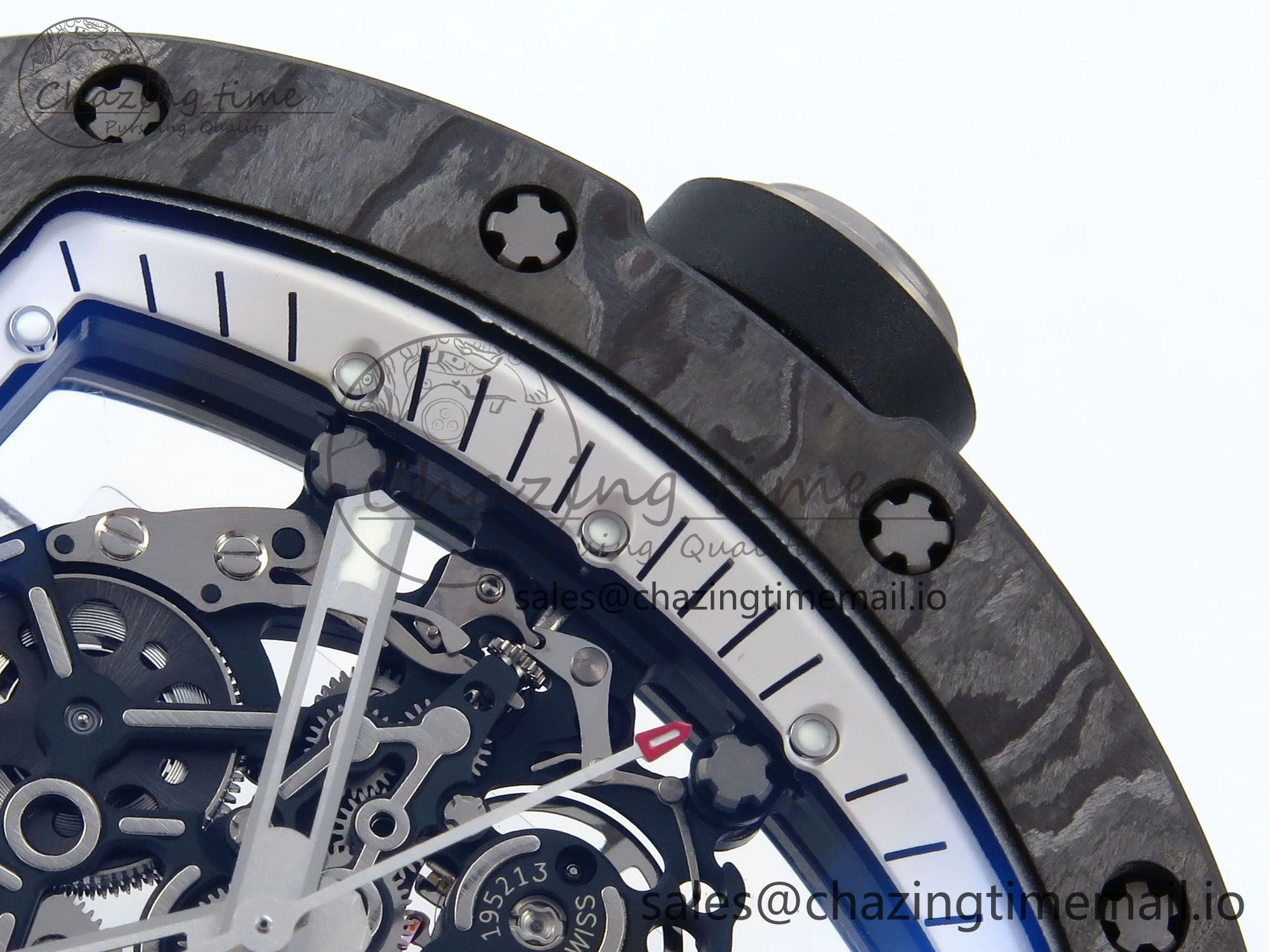 Colorful RM055 NTPT APSF 1:1 Best Edition White Bezel Black Crown on Rubber Strap RMUL2 Super Clone 9239