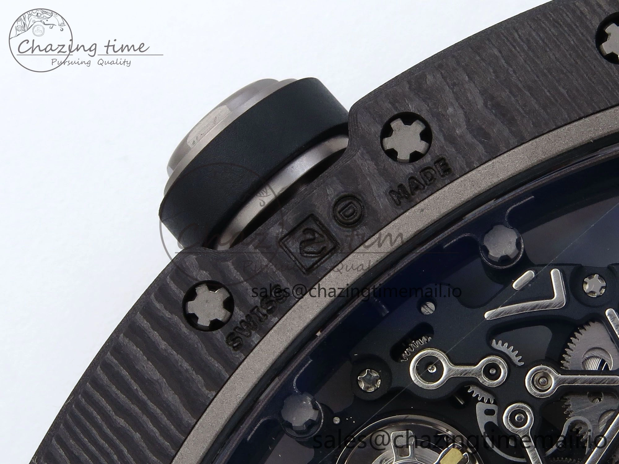Colorful RM055 NTPT APSF 1:1 Best Edition White Bezel Black Crown on Rubber Strap RMUL2 Super Clone 9239