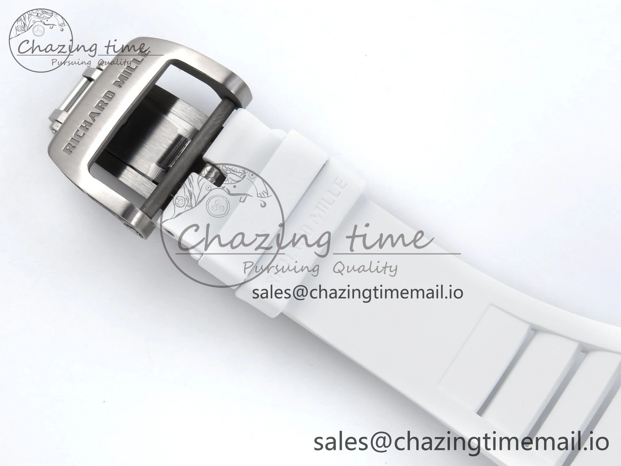 RM055 NTPT APSF 1:1 Best Edition White Bezel Blue Crown on Rubber Strap RMUL2 Super Clone TravelReady 9236