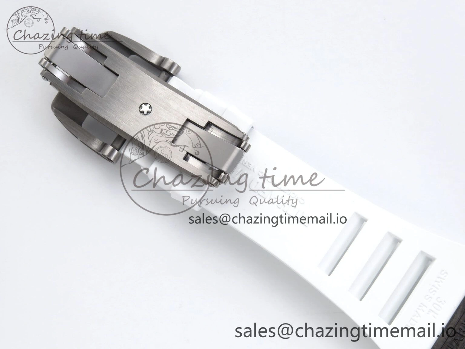 RM055 NTPT APSF 1:1 Best Edition White Bezel Blue Crown on Rubber Strap RMUL2 Super Clone TravelReady 9236