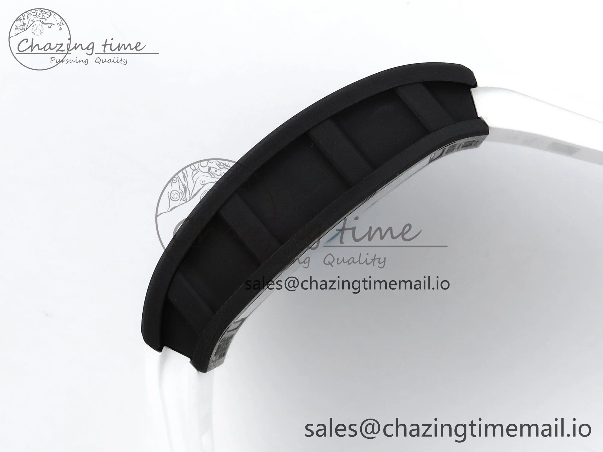 RM055 NTPT APSF 1:1 Best Edition White Bezel Blue Crown on Rubber Strap RMUL2 Super Clone TravelReady 9236