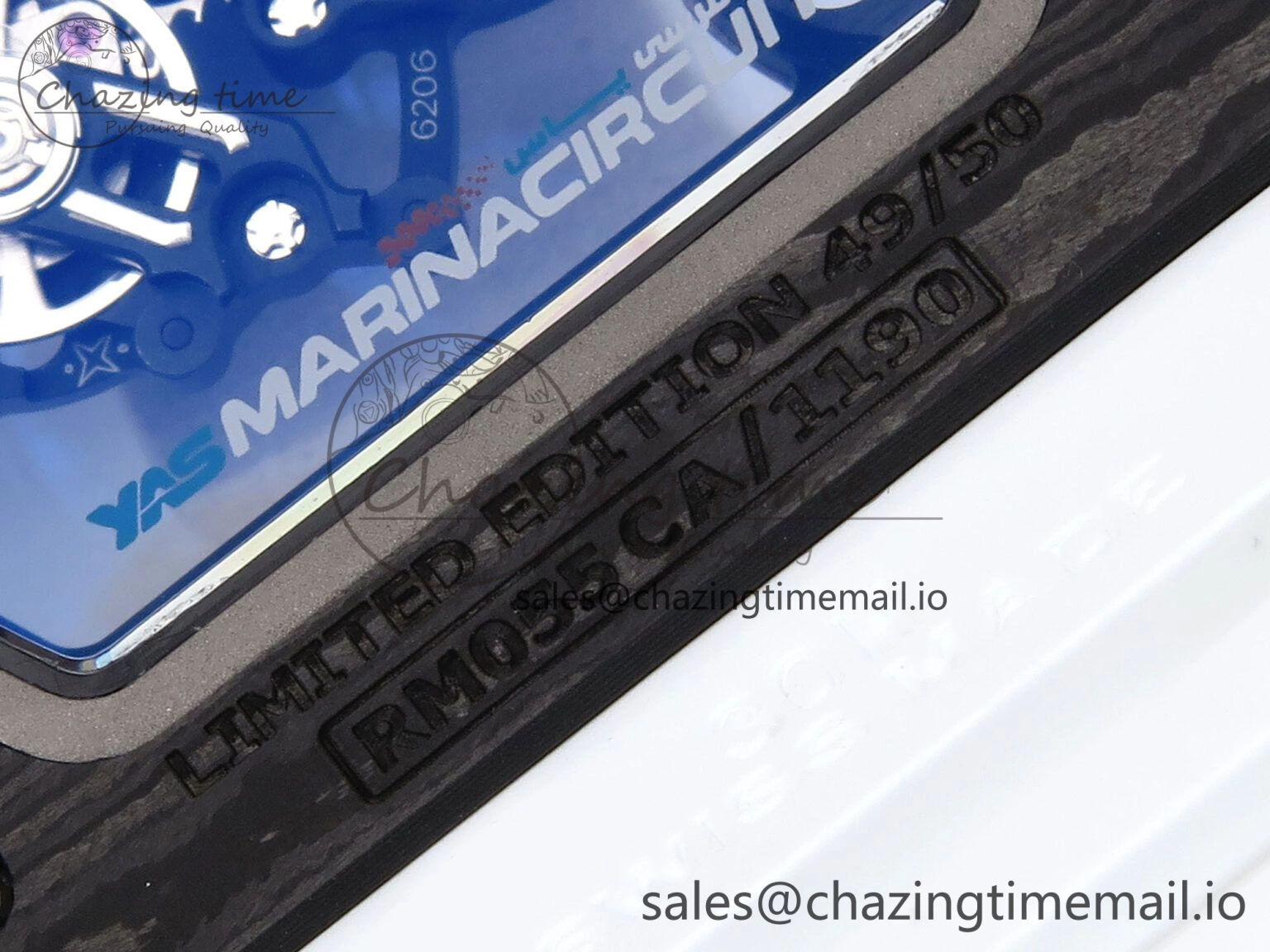 RM055 NTPT APSF 1:1 Best Edition White Bezel Blue Crown on Rubber Strap RMUL2 Super Clone TravelReady 9236