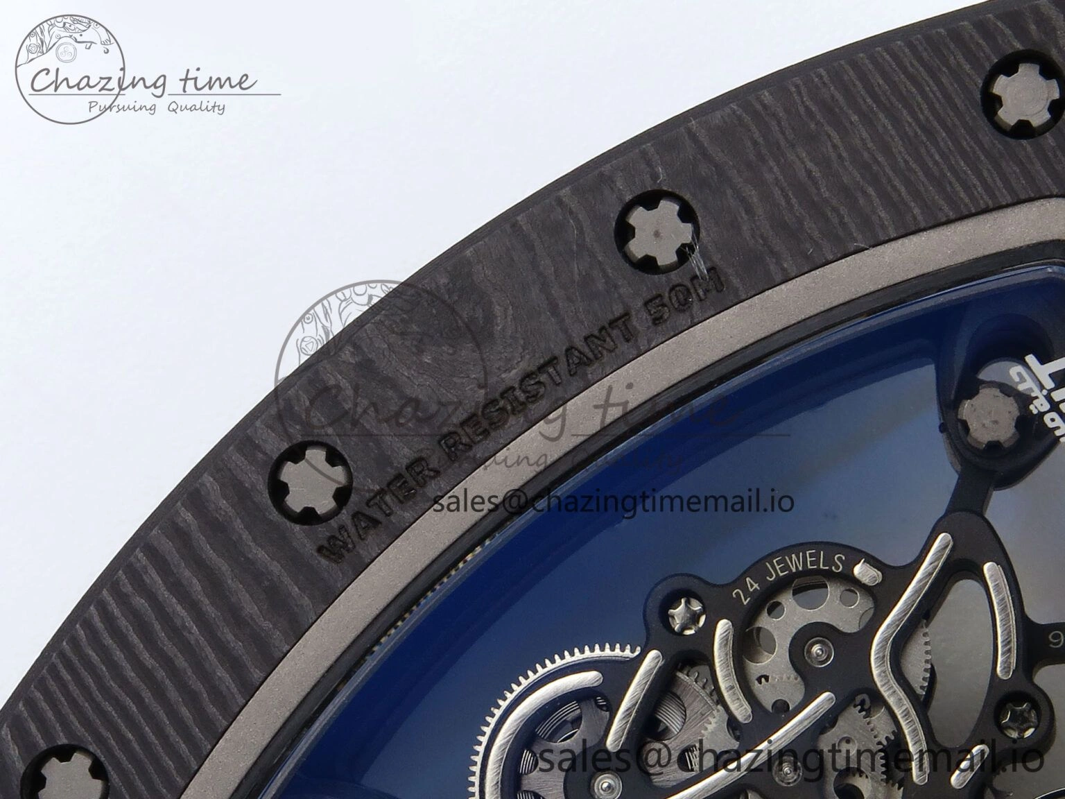 RM055 NTPT APSF 1:1 Best Edition White Bezel Blue Crown on Rubber Strap RMUL2 Super Clone TravelReady 9236