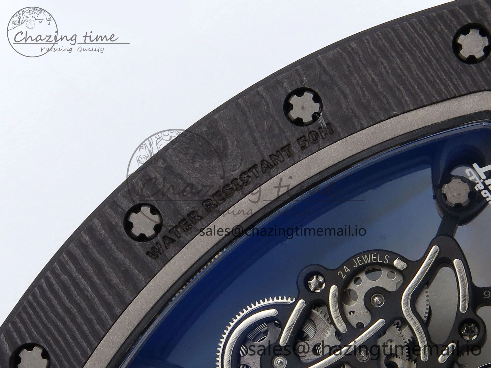 RM055 NTPT APSF 1:1 Best Edition White Bezel Blue Crown on Rubber Strap RMUL2 Super Clone TravelReady 9236