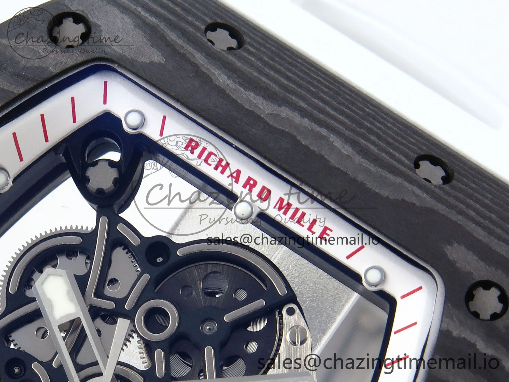 SportInspired RM055 NTPT APSF 1:1 Best Edition White Bezel Red Crown on Rubber Strap RMUL2 Super Clone 9234