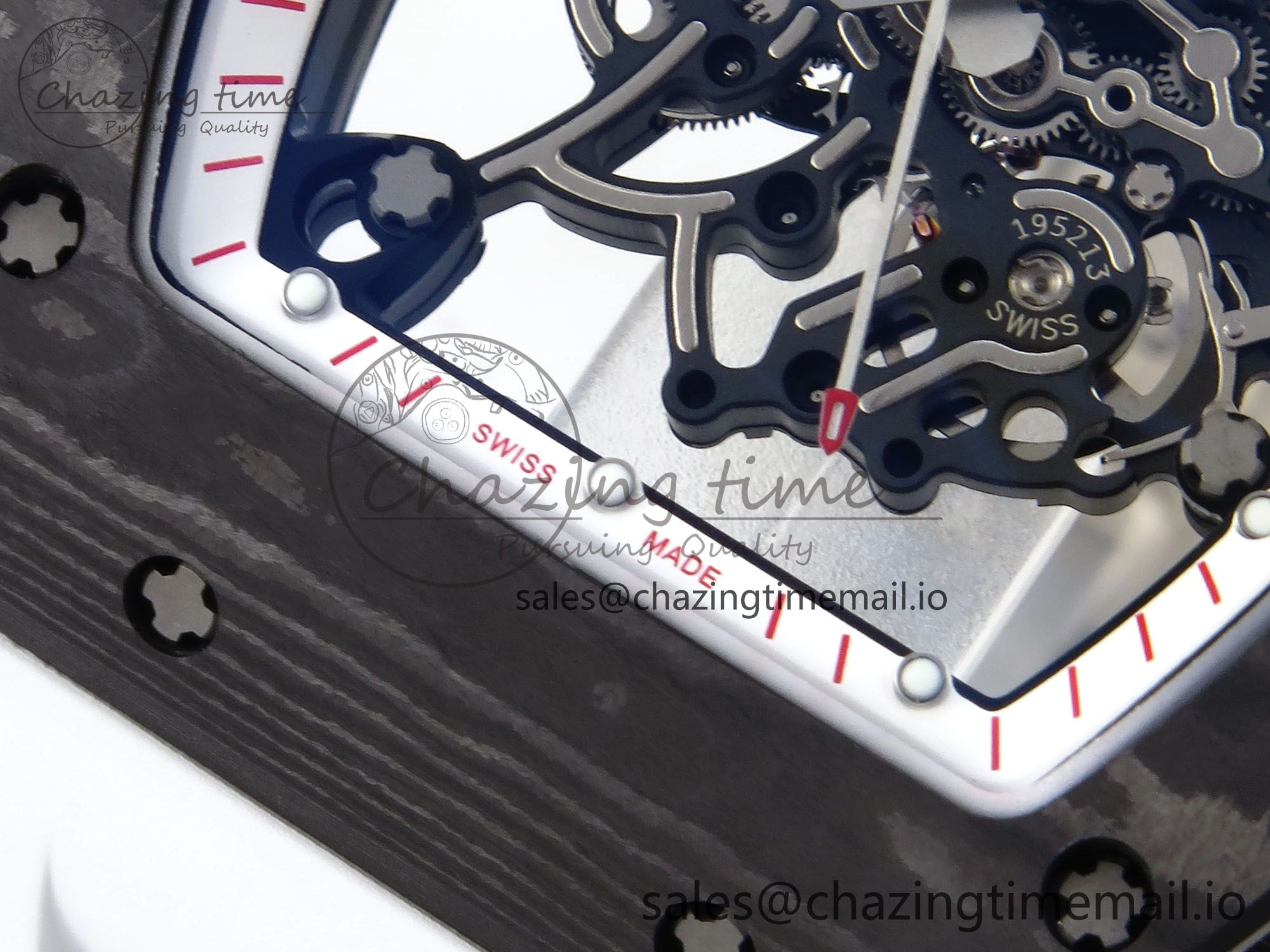 SportInspired RM055 NTPT APSF 1:1 Best Edition White Bezel Red Crown on Rubber Strap RMUL2 Super Clone 9234