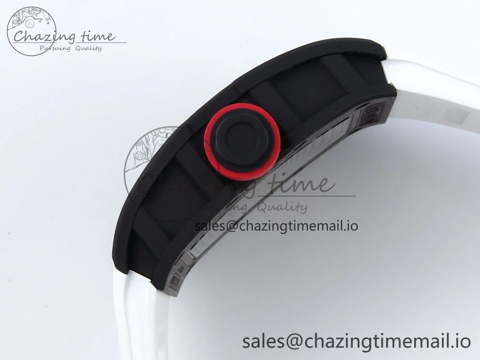 SportInspired RM055 NTPT APSF 1:1 Best Edition White Bezel Red Crown on Rubber Strap RMUL2 Super Clone 9234