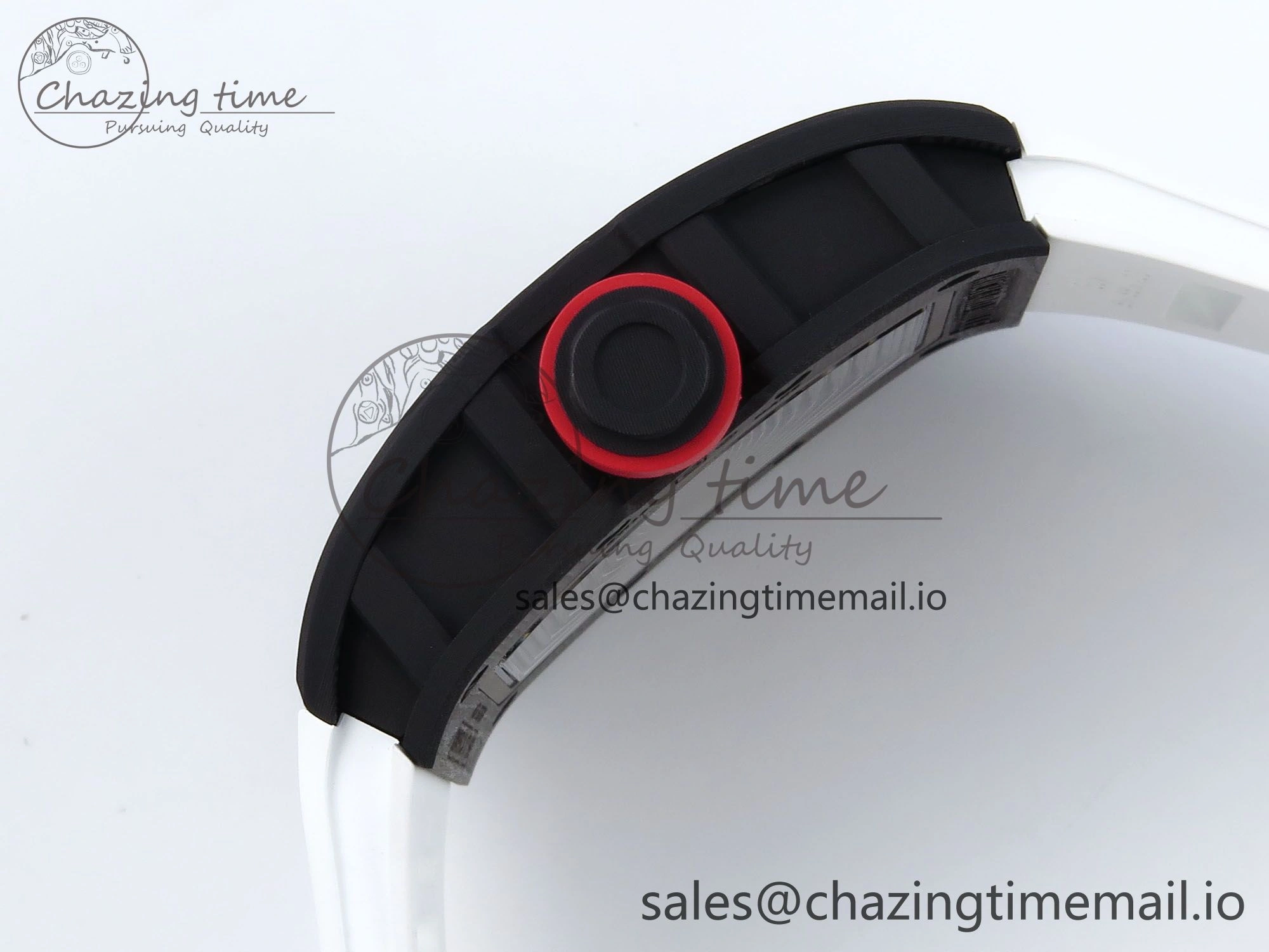 SportInspired RM055 NTPT APSF 1:1 Best Edition White Bezel Red Crown on Rubber Strap RMUL2 Super Clone 9234
