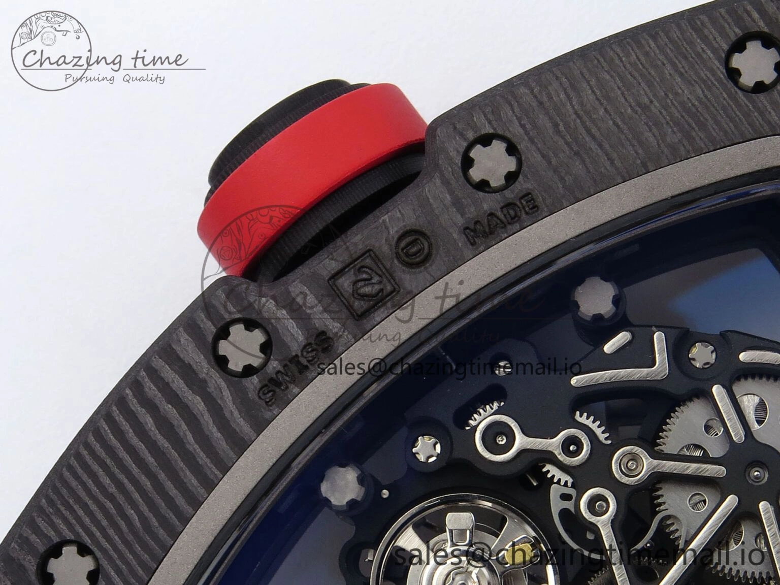 SportInspired RM055 NTPT APSF 1:1 Best Edition White Bezel Red Crown on Rubber Strap RMUL2 Super Clone 9234