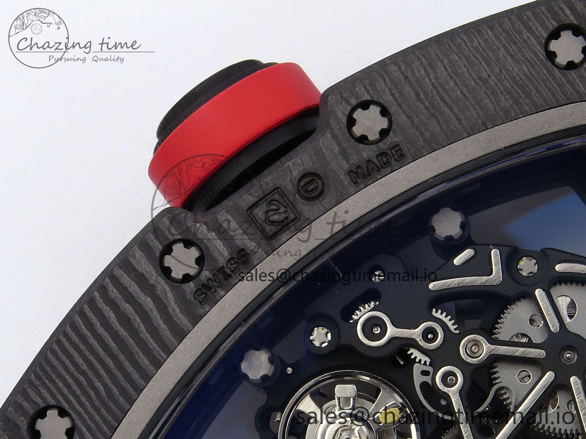 SportInspired RM055 NTPT APSF 1:1 Best Edition White Bezel Red Crown on Rubber Strap RMUL2 Super Clone 9234