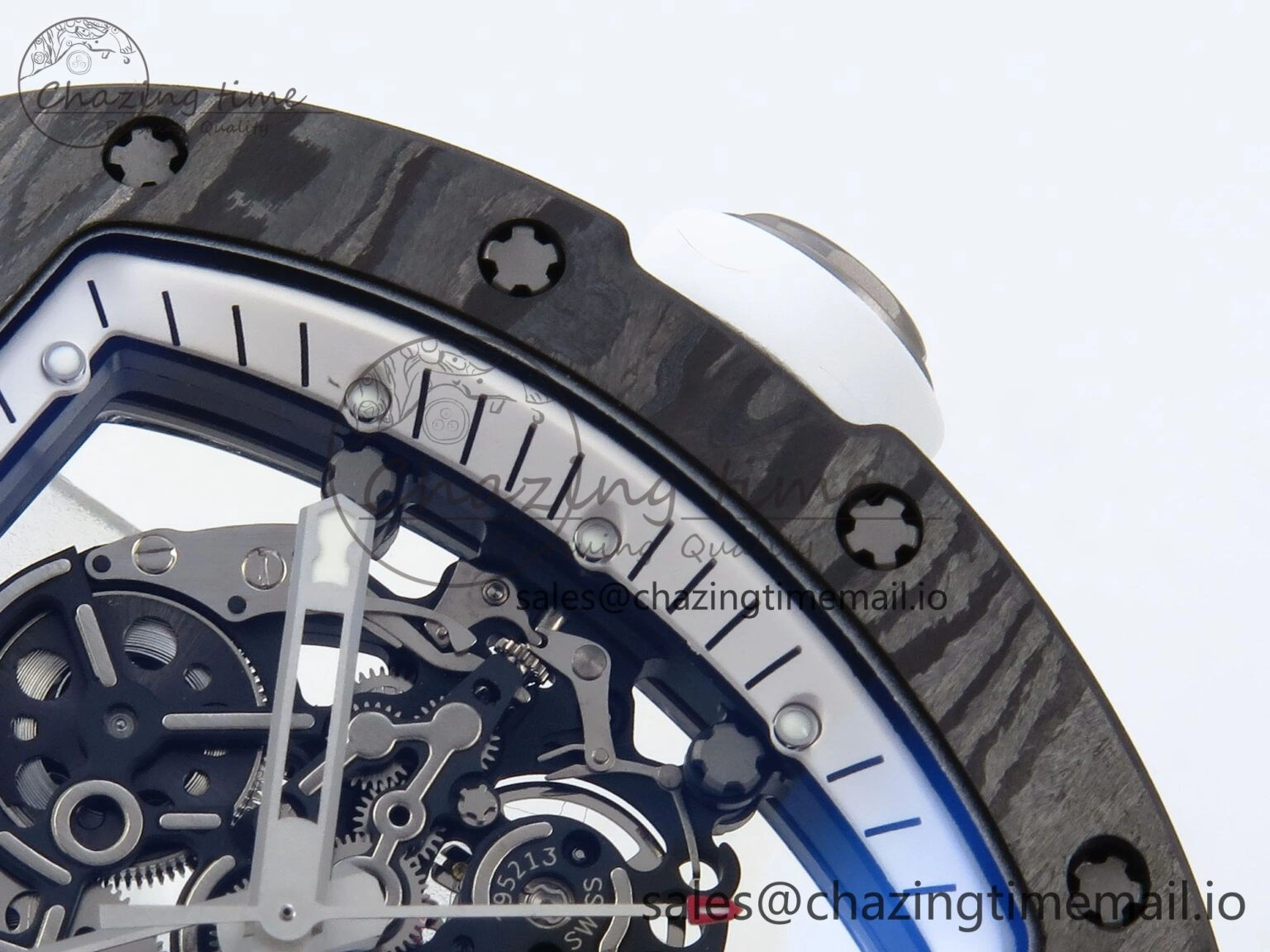 RM055 NTPT APSF 1:1 Best Edition White Bezel White Crown on Rubber Strap RMUL2 Super Clone Sophisticated 9237