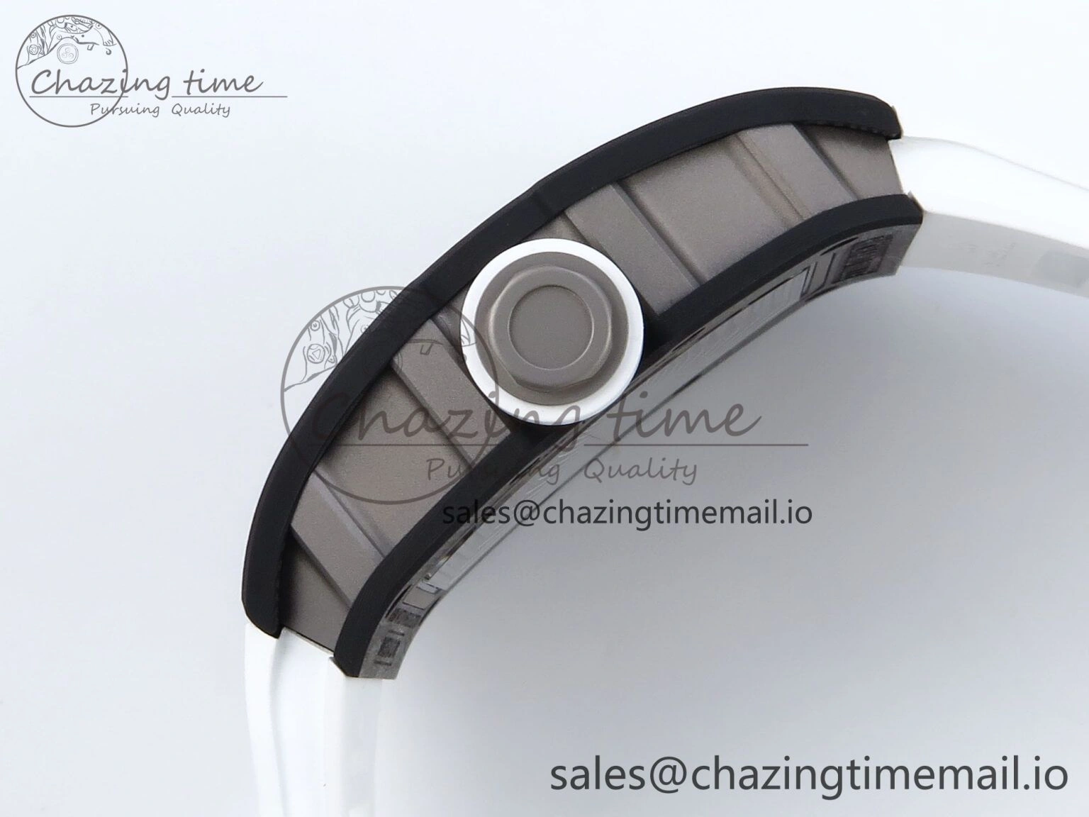 RM055 NTPT APSF 1:1 Best Edition White Bezel White Crown on Rubber Strap RMUL2 Super Clone Sophisticated 9237