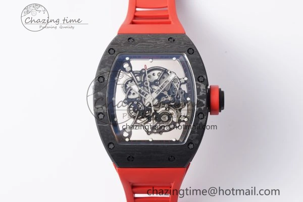 Thermal RM055 NTPT BBR Best Edition Skeleton Black Dial on Red Rubber Strap Clone RMUL2 V 9359