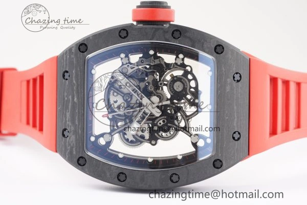 Thermal RM055 NTPT BBR Best Edition Skeleton Black Dial on Red Rubber Strap Clone RMUL2 V 9359