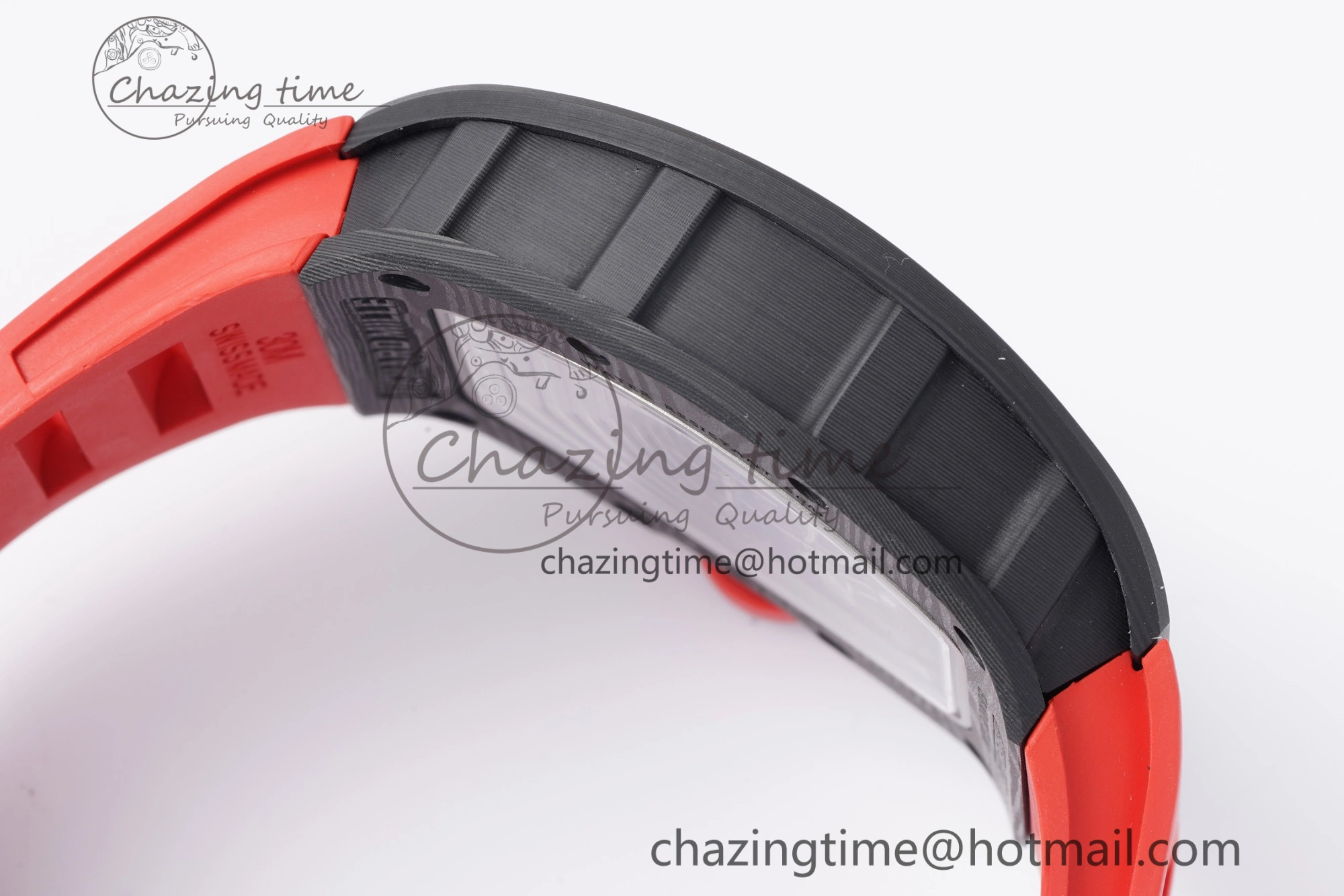 Thermal RM055 NTPT BBR Best Edition Skeleton Black Dial on Red Rubber Strap Clone RMUL2 V 9359