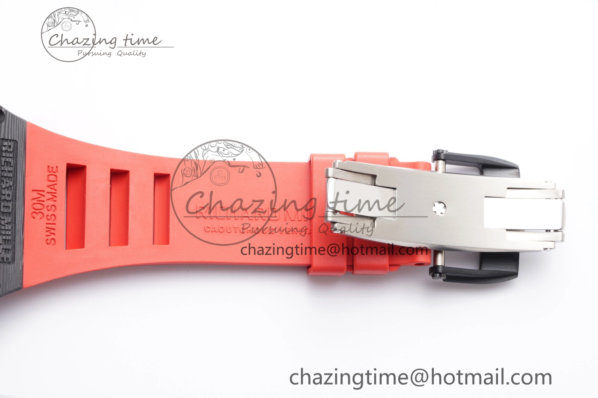Thermal RM055 NTPT BBR Best Edition Skeleton Black Dial on Red Rubber Strap Clone RMUL2 V 9359