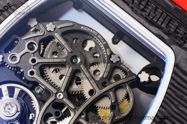 Thermal RM055 NTPT BBR Best Edition Skeleton Black Dial on Red Rubber Strap Clone RMUL2 V 9359