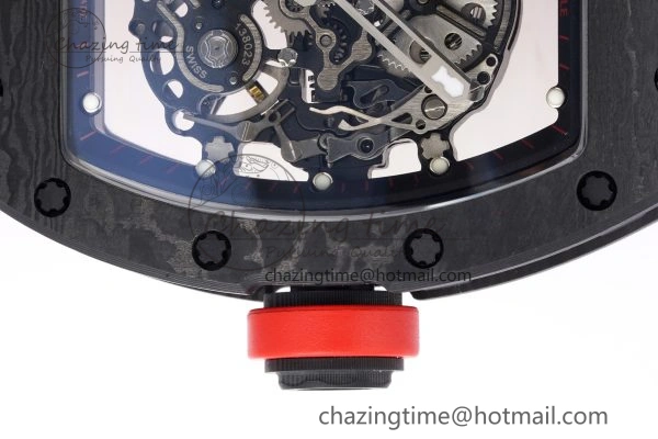 Thermal RM055 NTPT BBR Best Edition Skeleton Black Dial on Red Rubber Strap Clone RMUL2 V 9359